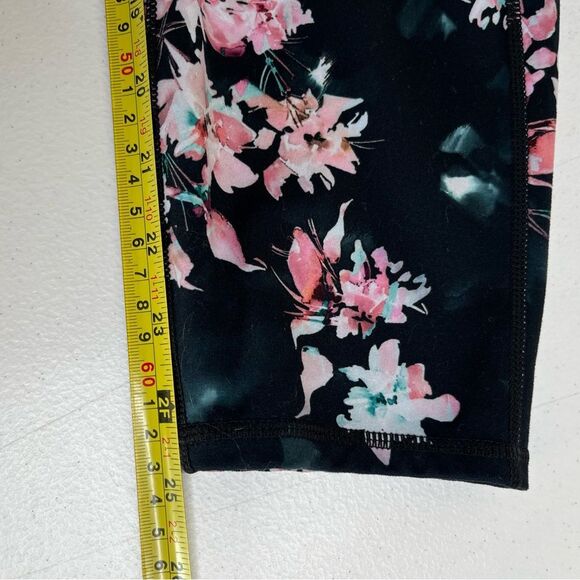Gaiam Om Hiri Salutation High Waist Black Floral 7/8 Pockets Leggings Women XL - Picture 14 of 15